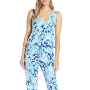 Lilly Pulitzer Blue Floral Jumpsuit